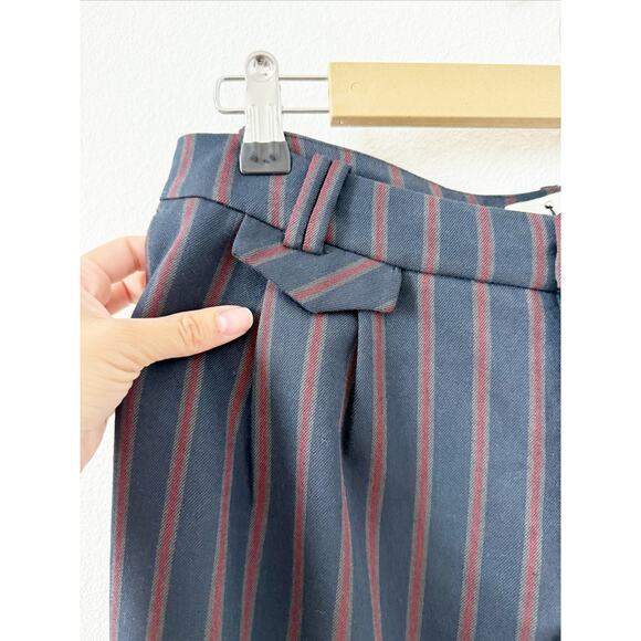 Anthropologie Low-Rise Flare Pants Trousers Blue Red Striped US 4 - Picture 6 of 6